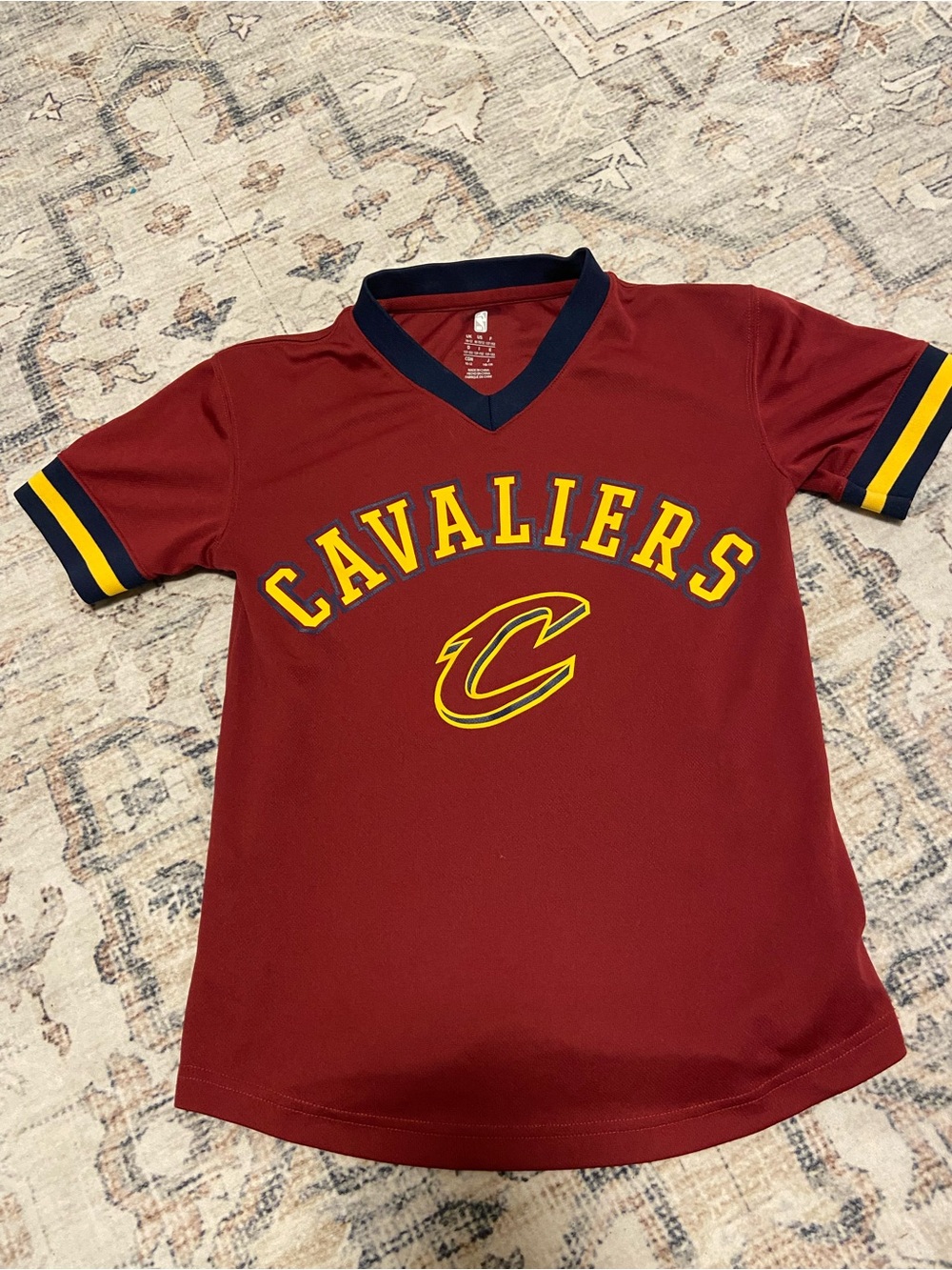 NBA Kids' Maroon Cavaliers Short-Sleeve Jersey Tee with Yellow Logo
